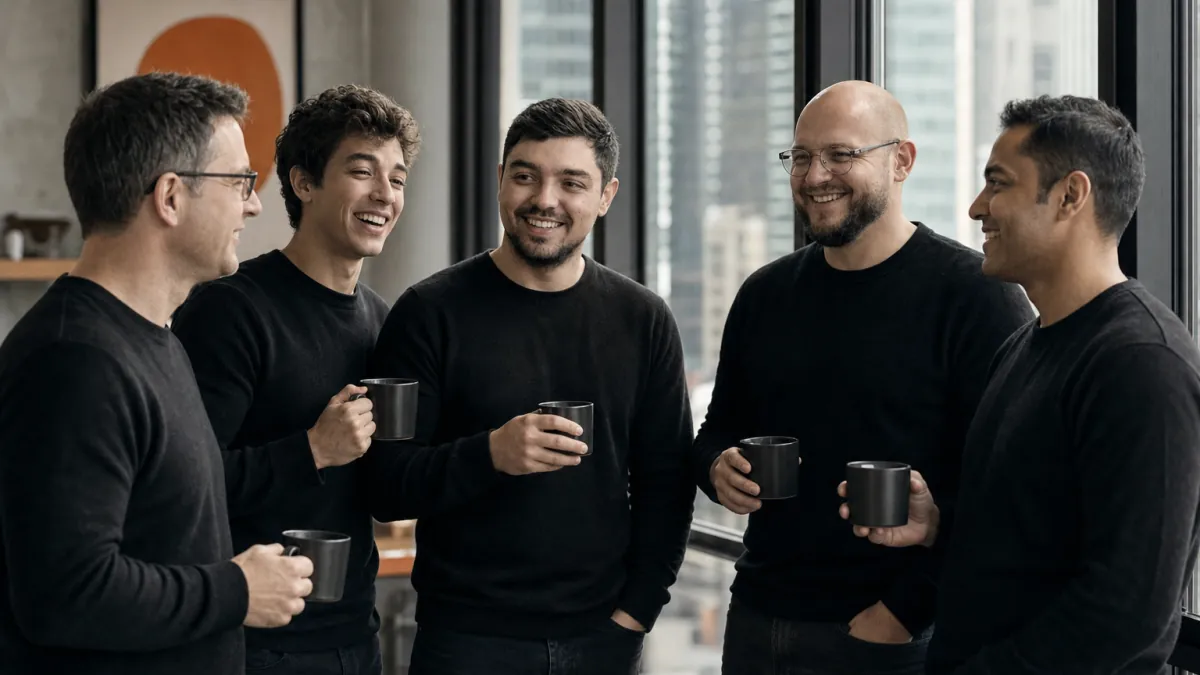 IN-STORE team stand-up with Alex Makarov, Andrew Liashok, Artem Dryevov, Elnur Kasumov and Volodymyr Kravchuk